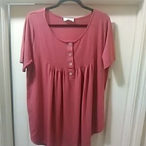 💲1⃣▶▶Zenana Outfitters Pink Button-Front Blouse